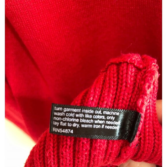 The Limited Turtleneck Sweater Womens S Red Button Neck Longer Length - Picture 9 of 9